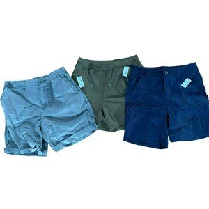 Lot of 3 Pair NWT Old Navy Medium and Size 8 Shorts Gray, Green, Blue